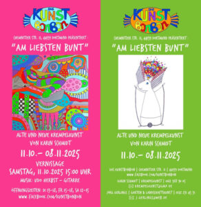 Arbeiten von Karin Schmidt in ihrem eigenen Kunstbonbon.